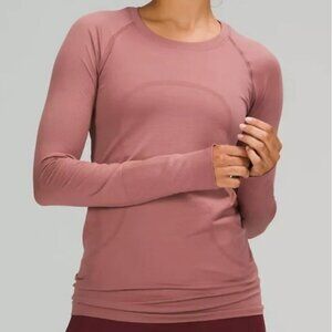 Lululemon Swiftly Tech Long Sleeve Top 2.0 Dusty Rose Pink Size 6 Athletic
